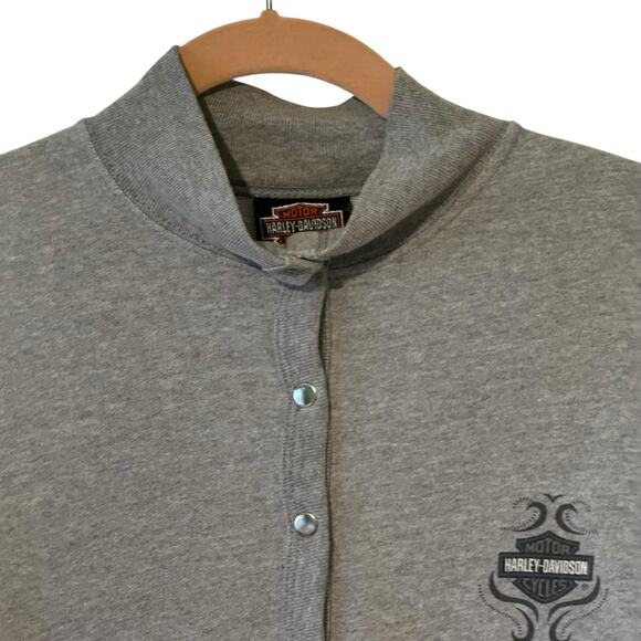 Vintage Harley Davidson Size Large Made in USA Snap Up Sweatshirt Jamestown HD - Picture 2 of 8